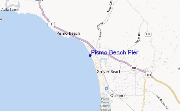 carte de localisation de Pismo Beach Pier