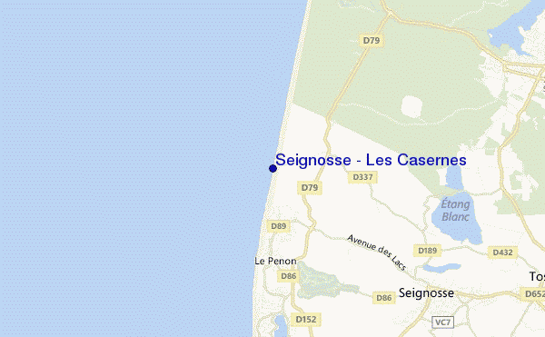 carte de localisation de Seignosse - Les Casernes
