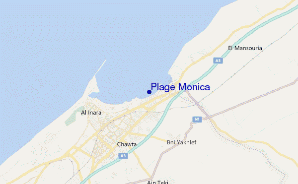 carte de localisation de Plage Monica