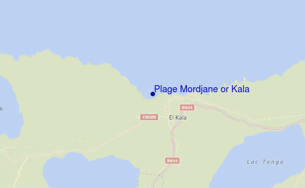 carte de localisation de Plage Mordjane or Kala