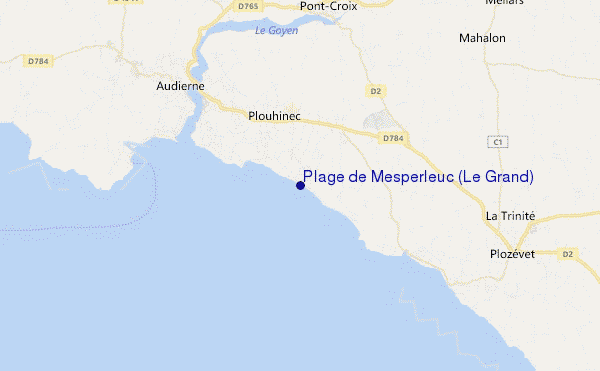 carte de localisation de Plage de Mesperleuc (Le Grand)