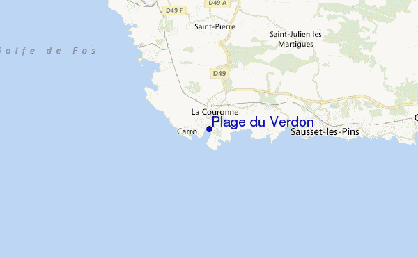 carte de localisation de Plage du Verdon
