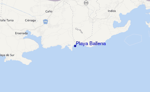 carte de localisation de Playa Ballena
