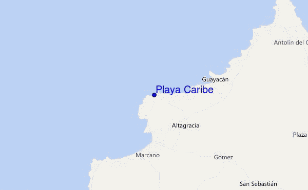 carte de localisation de Playa Caribe
