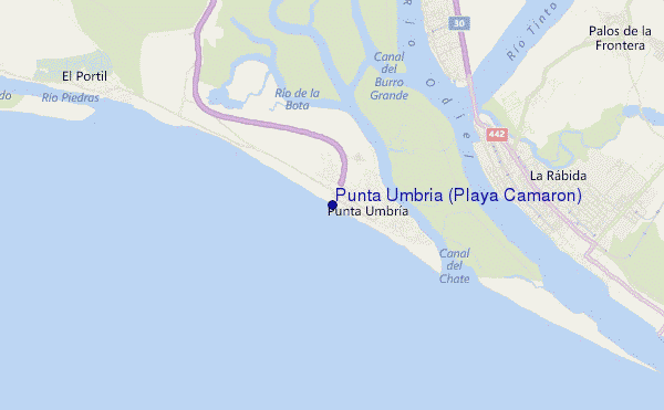 carte de localisation de Punta Umbria (Playa Camarón)