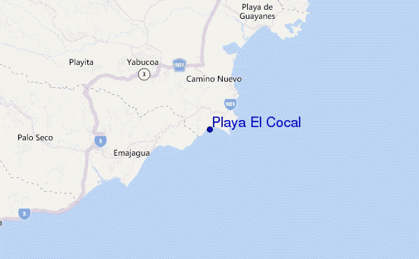 carte de localisation de Playa El Cocal