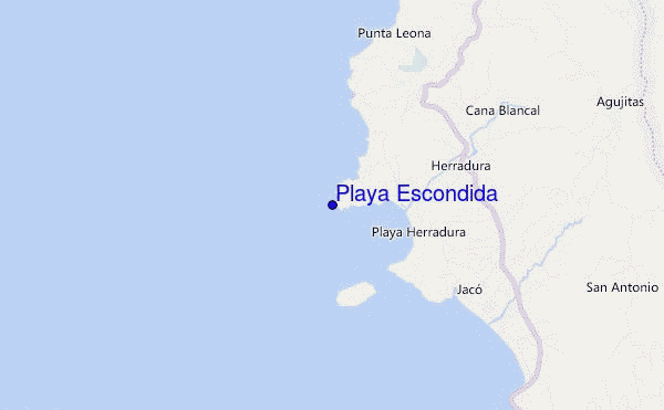 carte de localisation de Playa Escondida