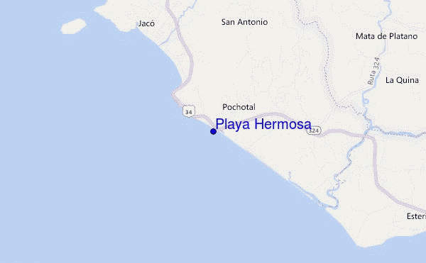 carte de localisation de Playa Hermosa