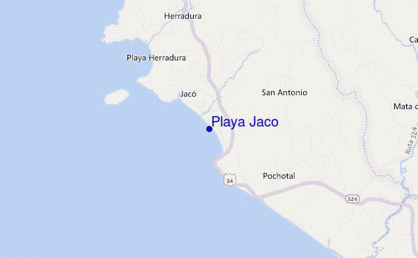 carte de localisation de Playa Jaco