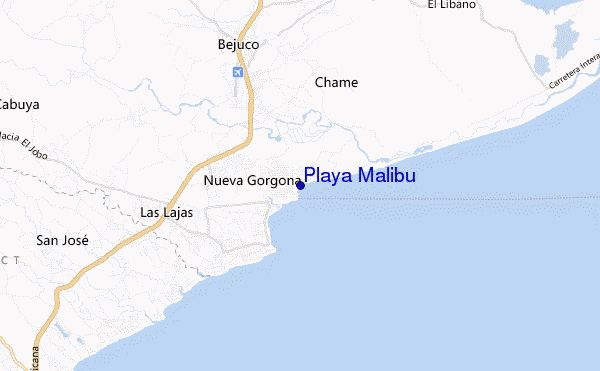 carte de localisation de Playa Malibu
