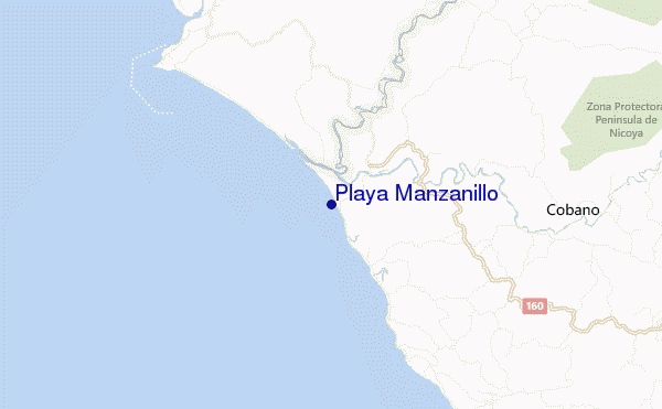 carte de localisation de Playa Manzanillo