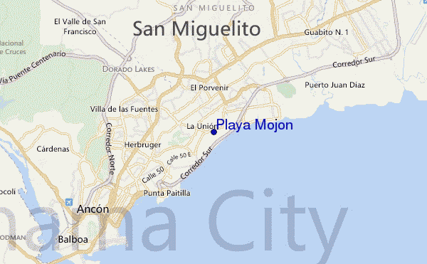 carte de localisation de Playa Mojon