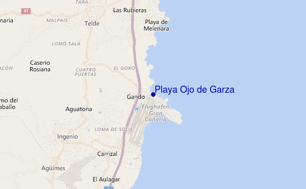 carte de localisation de Playa Ojo de Garza