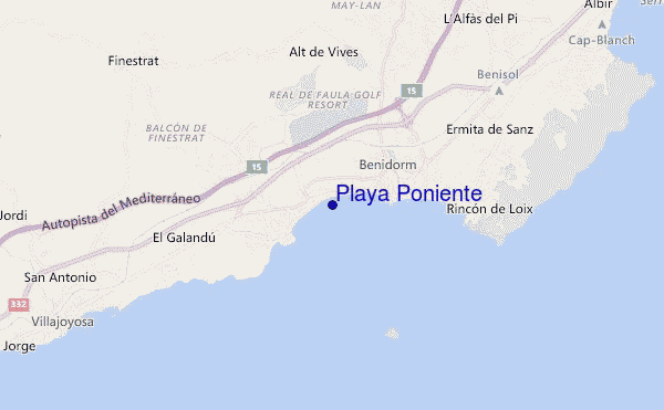 carte de localisation de Playa Poniente