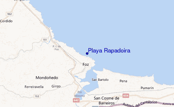 carte de localisation de Playa Rapadoira