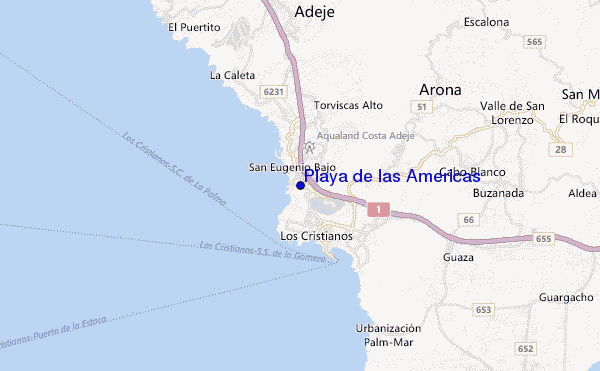 carte de localisation de Playa de las Americas