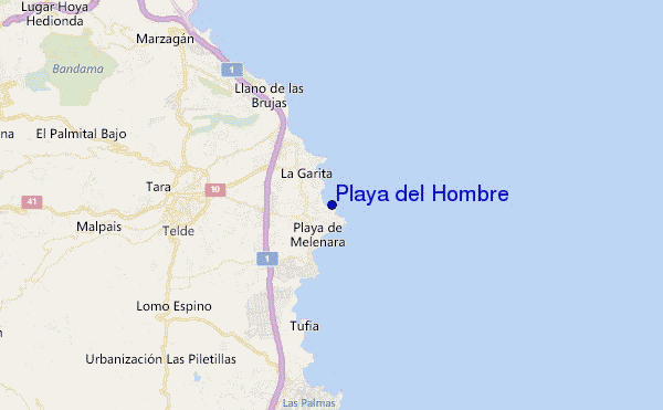 carte de localisation de Playa del Hombre