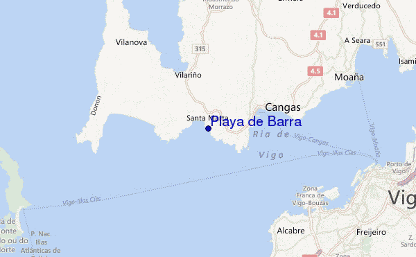 carte de localisation de Playa de Barra