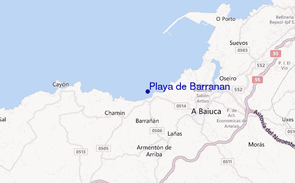 carte de localisation de Playa de Barranan