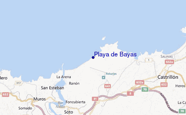 carte de localisation de Playa de Bayas