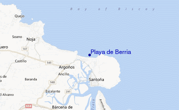 carte de localisation de Playa de Berria