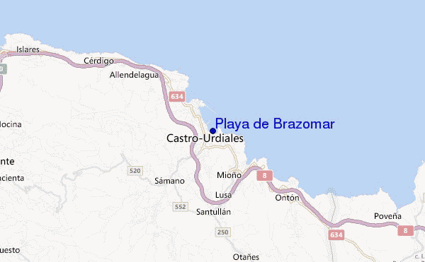 carte de localisation de Playa de Brazomar
