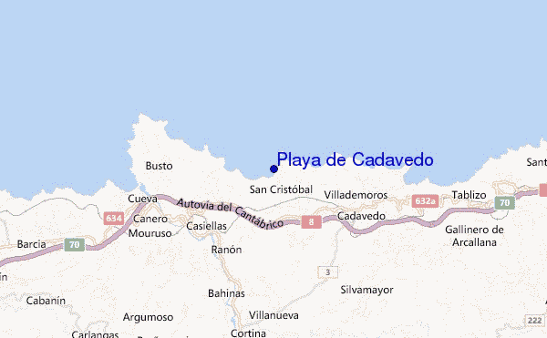 carte de localisation de Playa de Cadavedo