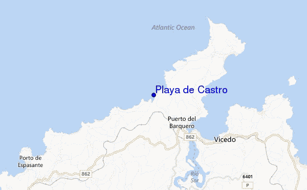 carte de localisation de Playa de Castro