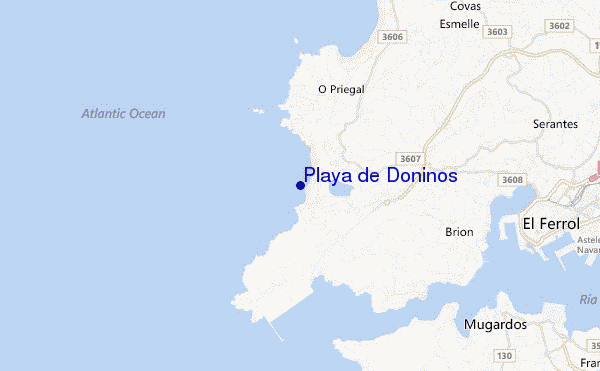 carte de localisation de Playa de Doninos