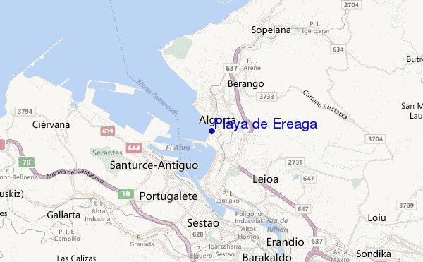 carte de localisation de Playa de Ereaga