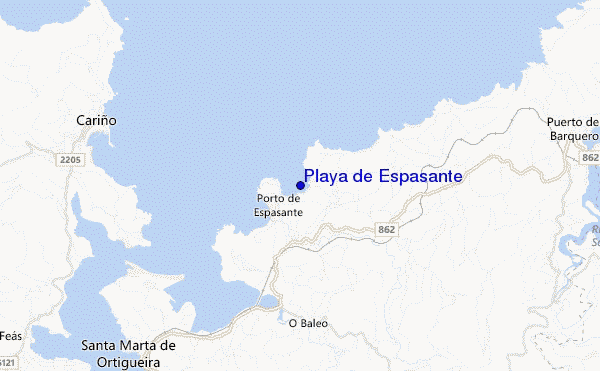 carte de localisation de Playa de Espasante