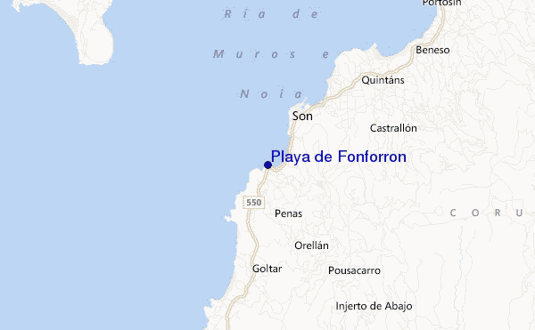 carte de localisation de Playa de Fonforron