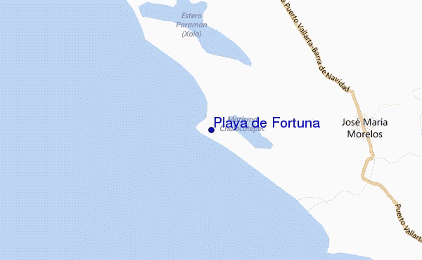carte de localisation de Playa de Fortuna