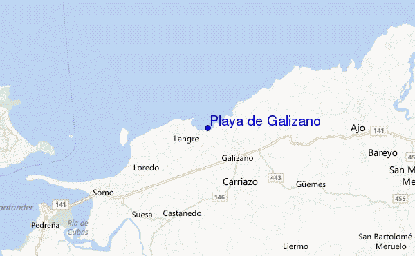 carte de localisation de Playa de Galizano