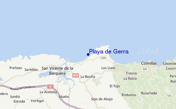 carte de localisation de Playa de Gerra