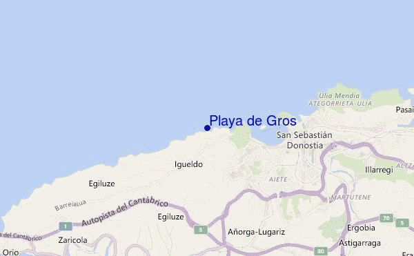 carte de localisation de Playa de Gros