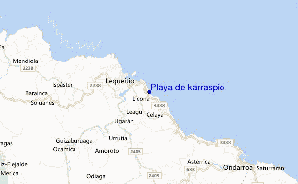 carte de localisation de Playa de karraspio