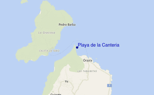 carte de localisation de Playa de la Canteria