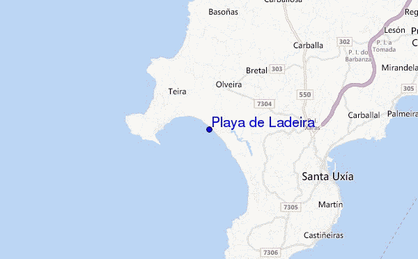 carte de localisation de Playa de Ladeira
