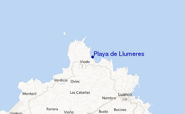 carte de localisation de Playa de Llumeres