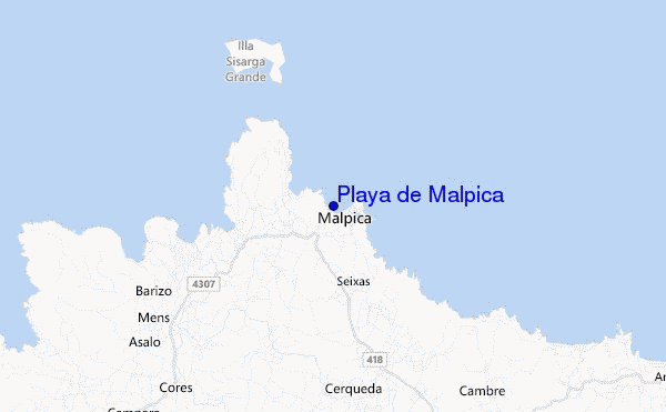 carte de localisation de Playa de Malpica