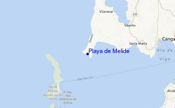 carte de localisation de Playa de Melide