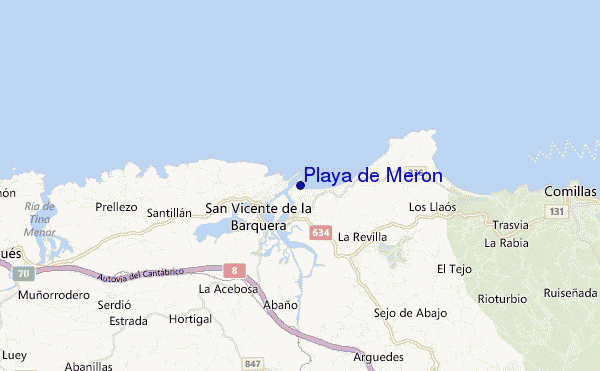 carte de localisation de Playa de Meron