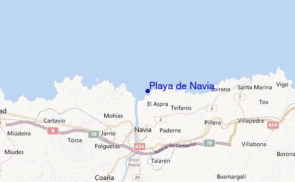 carte de localisation de Playa de Navia