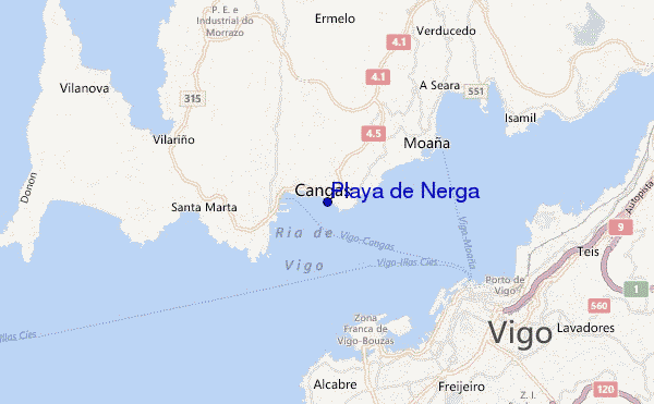 carte de localisation de Playa de Nerga