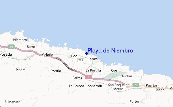 carte de localisation de Playa de Niembro