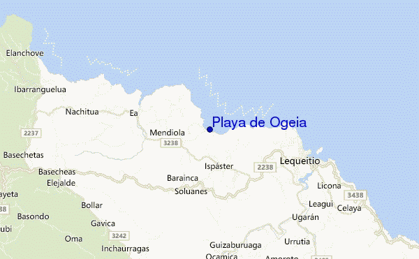 carte de localisation de Playa de Ogeia