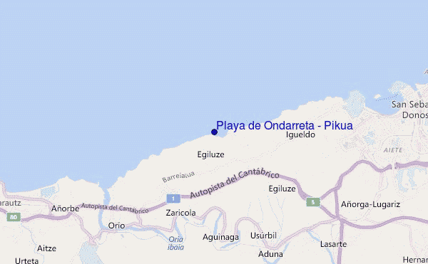 carte de localisation de Playa de Ondarreta - Pikua