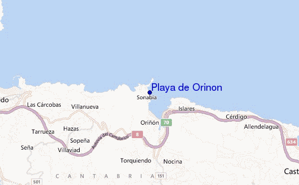 carte de localisation de Playa de Orinon