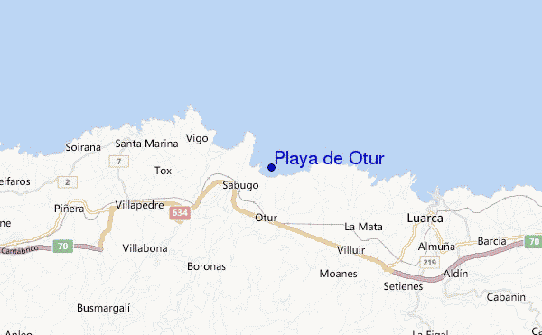 carte de localisation de Playa de Otur